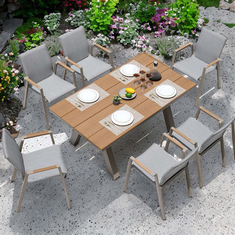 SHINYOK 6 - Person Rectangular Outdoor Dining Set - Wayfair Canada